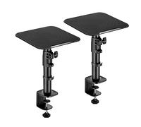 RICOO Ultra-Stable Speaker Stand, LH069-C Advanced Desktop Clamp-On Design, Set of 2 in Black for Studio Monitors and Home Audio, 230x230x551mm