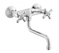 Ricordi Wall mounted basin mixer with swivel spout, Chrome (IR161)