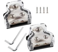 RicoRich 2-Way Power Distribution Block, 0/2/4 Gauge Input 4/8 Gauge Output, Car Audio Amplifier Ground Splitter, 2 Pack