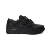 Ricosta William | Black Leather | Medium Width | Boys Rip Tape School Shoes
