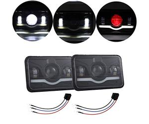 Ricoy 4X6 inch LED Headlight Assemblies Hi/Lo Sealed Beam Replace H4651 H4656 Bulb Headlamps KW T600 W900 T800 Truck Peterbilt Freightliner Semi (Pack of 2)