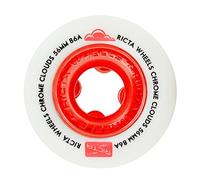 Ricta Chrome Clouds 86a Skateboard Wheels - Red (Pack of 4)