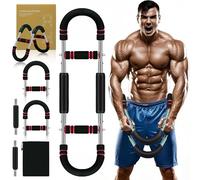 Rictine Twister Arm Trainer, 50-110lb 6-Level Force Adjustment Chest Workout Equipment, Arm Trainer, Portable Power Twister Bar, Chest Trainer for Men & Women, Detachable Design Fitness (Red)