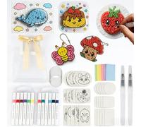 RICUVED 60pcs 3D Foam Texture Painting Kit-Magic Puffy Paint Set Includes 36pcs Foam Texture Paper 12 Colors Brush Tip Acrylic Paint Markers-DIY Drawing Paint Set for Kids,Creative Gift