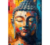 RICUVED Buddha Diamond Art Kits, 5D Diamond Painting Kits for Adults Full Drill Buddha Diamond Painting Kits for Beginners Crystal Picture Art for Home Decor 11.8x15.7 Inch