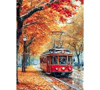 RICUVED Car Diamond Art Kits,5D Autumn Landscape Diamond Painting Kits for Adults,Full Drill Diamond Painting Kits for Beginners Crystal Picture Art for Home Decor 11.8x15.7 Inch