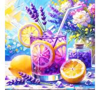 RICUVED Cocktail Diamond Painting Kits,5D Lemon Diamond Art Painting Kits for Adults Full Drill Crystal Picture Art Kits for Beginners for Home 11.8x11.8 in