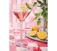 RICUVED Cocktail Diamond Painting Kits for Adults, 5D Fruit Diamond Art Kits Round Full Drill Diamond Painting Kits Picture Crystal Art for Home Decor 30x40cm