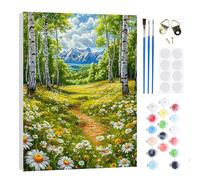 RICUVED DIY Natural Paint by Numbers for Adults -Landscape Canvas Oil Painting Kits,Craft Art Painting with Wooden Frame Kit Acrylic Pigment Drawing Paintwork for Gift Home 20x30cm
