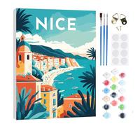 RICUVED DIY Nice Paint by Numbers Kit for Adults with Frame-Landscape Complete Acrylic Painting by Number Set with Wooden Frame 30X20CM, Brushes, Numbered Canvas - Relaxing Home Décor Craft Gift