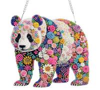 RICUVED DIY Panda Hanging Diamond Painting Kits for Adults, 5D Animal Diamond Art Pendant Ornament Kits- Diamond Painting Hanging Crystal Rhinestone Art Ornament Kits for Decor Gifts