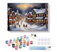 RICUVED DIY Winter Paint by Numbers with Frame Kit for Adults 40x30cm | DIY Roses vases paint by number kit with a pre-printed canvas and clearly marked sections for easy painting.