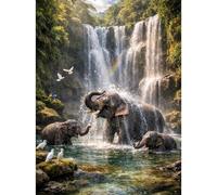 RICUVED Elephant Diamond Painting Kits for Adults, 5D Animals Diamond Art Kits Round Full Drill Diamond Painting Kits Picture Crystal Art for Home Decor 30x40cm