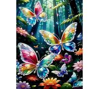 RICUVED Fantasy Butterfly Diamond Painting Kits,5D Diamond Painting Kits for Adults Full Drill Animal Diamond Art Crystal Picture Art for Home Decor 11.8x15.7 Inch