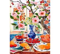 RICUVED Flower Diamond Painting Kits for Adults, 5D Vintage Diamond Art Kits Round Full Drill Diamond Painting Kits Picture Crystal Art for Home Decor 30x40cm