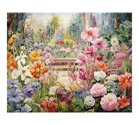 RICUVED Flower Garden Paint by Number for Adults, Landscape Painting by Number Kits On Canvas Painting by Numbers with Acrylic Paint Kits Frameless 40x50cm