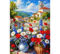 RICUVED Flowers Diamond Painting Kits,5D Garden Diamond Art Painting Kits for Adults Full Drill Crystal Picture Art Kits for Beginners for Home 11.8x15.7 in