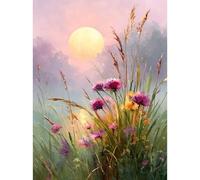 RICUVED Flowers Diamond Painting Kits for Adults, 5D Sunrise Diamond Art Kits Round Full Drill Diamond Painting Kits Picture Crystal Art for Home Decor 30x40cm