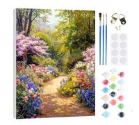 RICUVED Forest Paint by Numbers Kits for Adults Kids,Landscape Painting Kits for Beginners On Clear Symbols Canvas with Wooden Framed, Easy DIY Acrylic Pigment Drawing Paintwork 20x30cm