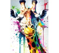 RICUVED Giraffe Diamond Art Kits, 5D Animal Diamond Painting Kits for Adults Round Full Drill Diamond Painting Kits Diamond Art Picture Crystal for Home Decor 30x40cm