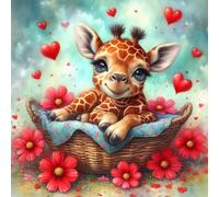 RICUVED Giraffe Diamond Painting Kits,5D Animals Diamond Art Painting Kits for Adults Full Drill Crystal Picture Art Kits for Beginners for Home 11.8x11.8 in