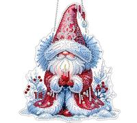 RICUVED Gnome Hanging Diamond Art Painting Pendant Kits, DIY Christmas Diamond Painting Hanging Kits for Adults Kids,5D Special Shaped Diamond Painting Hanging Crystal Art Ornament for Wall Decor