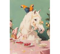 RICUVED Horses Paint by Numbers Canvas Kit for Adults 40x30cm | DIY Animals paint by numbers kit with a pre-printed canvas and numbered areas for easy colour matching.