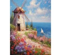RICUVED Landscape Diamond Painting Kits for Adults, 5D Lighthouse Diamond Art Kits Round Full Drill Diamond Painting Picture Crystal Art Kits for Home Decor 30x40cm