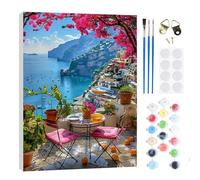 RICUVED Paint by Numbers Kits Adults Landscapes, Flowers Painting by Number Kits On Canvas,Framed DIY Color Oil Painting Acrylic Paints,Home Wall Decor 20x30cm