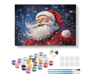 RICUVED Santa Claus Paint by Numbers Kit for Adults-Christmas Paint by Numbers DIY Oil Acrylic Painting 30x40cm with Wooden Frame, Easy Art Set for Adults Kids, Perfect for Decor Gift Xmas