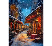 RICUVED Street Diamond Painting, 5D Landscape Diamond Art Painting Kits for Adults Round Full Drill Diamond Painting Picture Crystal Art Kits for Home Decor 30x40cm