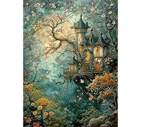 RICUVED Tree Castle Diamond Painting Kits for Adults, 5D Magical DIY Diamond Art Painting Full Drill, Gem Crystal Art Pictures Diamond Painting Kits, Home Wall Decor 30x40cm