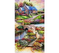 RICUVED Village Diamond Art - XXL 5D Diamond Painting Kit for Adults - Landscapes Crystal Picture Art - 40x80cm