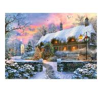RICUVED Winter Diamond Art Kits,5D Village Diamond Painting Kits for Adults,Full Drill Diamond Painting Kits for Beginners Crystal Picture Art for Home Decor 11.8x15.7 Inch