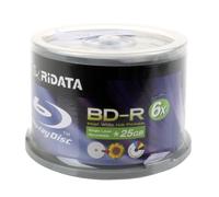 Ridata BD-R 6X 25GB Blu-ray Media White Inkjet Hub Printable Disc, Pack of 50