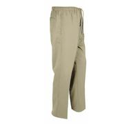 RIDDLED WITH STYLE Adults Elasticated Waist Smart Rugby Trousers Super Soft Plain Bottoms Mens Work Wear Comfortable Straight Leg Golf Pants (Stone Waist 36"/ Inside Leg 29")