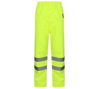 RIDDLED WITH STYLE Adults High Visibility Bomber Jacket Reflective Tape Heavy Duty Parka Coat Mens Work Wear Hi Vis Waterproof Trousers (Waterproof Trousers Jacket Yellow 5X-Large)
