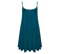 RIDDLED WITH STYLE Ladies Flared Cami Swing Dress Sleeveless Strappy Neck Plain and Printed Camisole Top Strappy Swing Dress Casual Summer Beach Cami Dress Teal