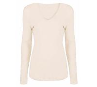 RIDDLED WITH STYLE Womens Long Sleeve V Neck Plain Top Slim Fit Stretchy Shirt Ladies Winter Wear Basic Tee Casual Tunic Top Office Formal Wear Blouse V Neck Shirts Tops Nude UK 08-10