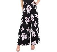 RIDDLED WITH STYLE Ladies Wide Leg Printed Palazzo Summer Wear Beach Trousers Womens Plus Size Baggy Pants Floral Printed Bottoms Casual Wear Paisley Trousers Palazzo Pants (Pink Lily UK 12-14)