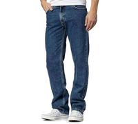 Mens Denim Jeans Straight Leg Trousers Adults Work Wear Basic Pants Regular Fit Stone Wash Bottoms Heavy Duty Jeans Waist 42 Inches/Inside Leg 31 Inches