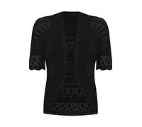 RIDDLED WITH STYLE™ New Ladies Plus Size Knitted Crochet Bolero Shrugs Womens Cardigan Tops 8-26 Black