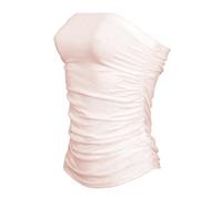RIDDLED with Style Women Bandeau Strapless Boob Tube Top Ladies Side Ruched Crop Everyday Wear Plain Bra Peach