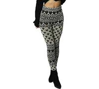 RIDDLED WITH STYLE Women’s Knitted Tartan Winter Leggings Ladies Warm Soft Wool Blend Retro Pants Christmas Festive Check Print Stretchy Slim Fit Trousers UK 8-14