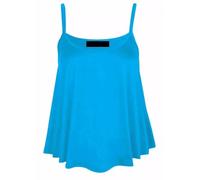 New Womens Ladies Plus Size Printed Swing Vest Strappy Sleeveless Flared CAMI Tops Dresses 8-26 Turquoise