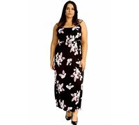 RIDDLED WITH STYLE Women’s Plus Size Sleeveless Floral Print Dress Ladies Strappy Summer Frill Maxi Dress Lilac Floral UK 22-24
