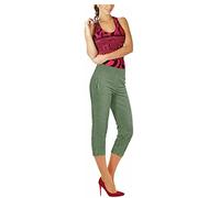 RIDDLED WITH STYLE Women’s Stretch Cropped Pull on 3/4 Pants Elasticated Waist Summer Shorts Plus Size Ladies Capri Trousers Three Quarter Soft 2 Front Side Pockets Trouser (Khaki, UK 22)