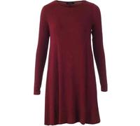 RIDDLED WITH STYLE Womens Tartan Printed Swing Dress Ladies Leopard Tiger Animal Print Midi Dress Top Plain Long Sleeve Casual Swing Dress Tunic Top 8-26