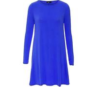 RIDDLED WITH STYLE Womens Tartan Printed Swing Dress Ladies Leopard Tiger Animal Print Midi Dress Top Plain Long Sleeve Casual Swing Dress Tunic Top 8-26