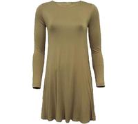 RIDDLED WITH STYLE Women’s Swing Dress Long Sleeve Tunic Top in Tartan, Leopard & Tiger Prints or Plain Design. Stylish, Comfy & Versatile, Sizes UK 8-26
